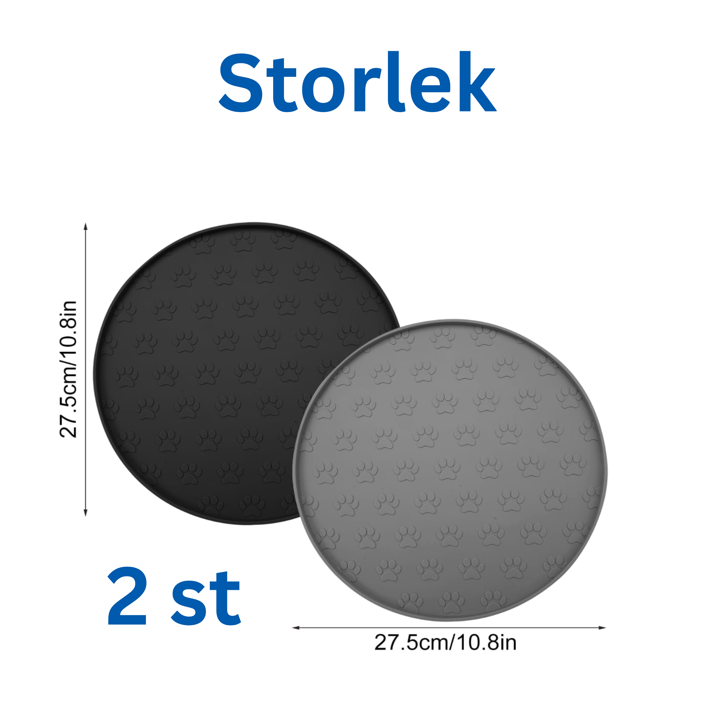 Silikonmatta för matplats - 2 stycken, rund